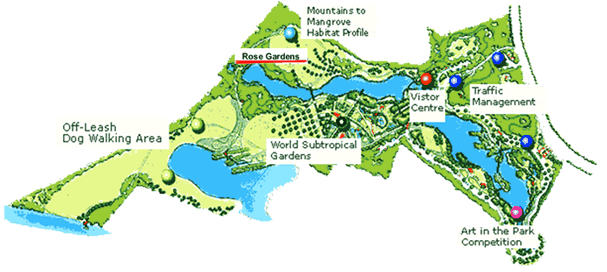 Gold Coast Botanical Gardens Map The Rose Section Of The Botanic Gardens